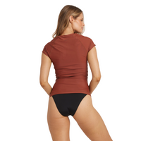 BILLABONG WOMENS SOCIETY FOIL SS SUNSHIRT - COWHIDE
