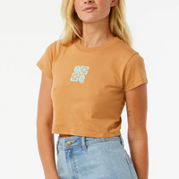 RIP CURL HOLIDAY BABY TEE - LIGHT BROWN