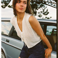 RHYTHM SEASHELL KNIT VEST - CREAM