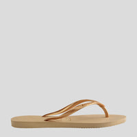 HAVAIANAS SLIM METALLIC GOLDEN THONGS