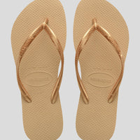 HAVAIANAS SLIM METALLIC GOLDEN THONGS