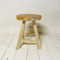 Small Cabana Rustic Teak Stool 45cm
