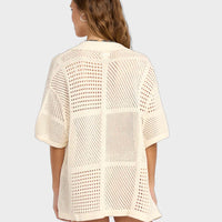 BILLABONG COOL DOWN SHORT SLEEVE SWEATER - WHITECAP