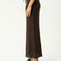 AFENDS FRIDA - SEERSUCKER MAXI SKIRT - COFFEE