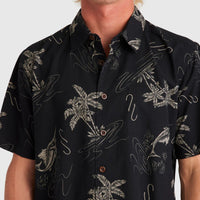 QUIKSILVER MENS BIMINI TWIST SHORT SLEEVE SHIRT - BLACK BIMINI TWIST