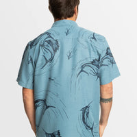 QUIKSILVER MENS CHASE SHIRT - AGEAN BLUE THE CHASE