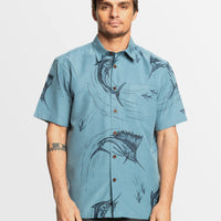 QUIKSILVER MENS CHASE SHIRT - AGEAN BLUE THE CHASE