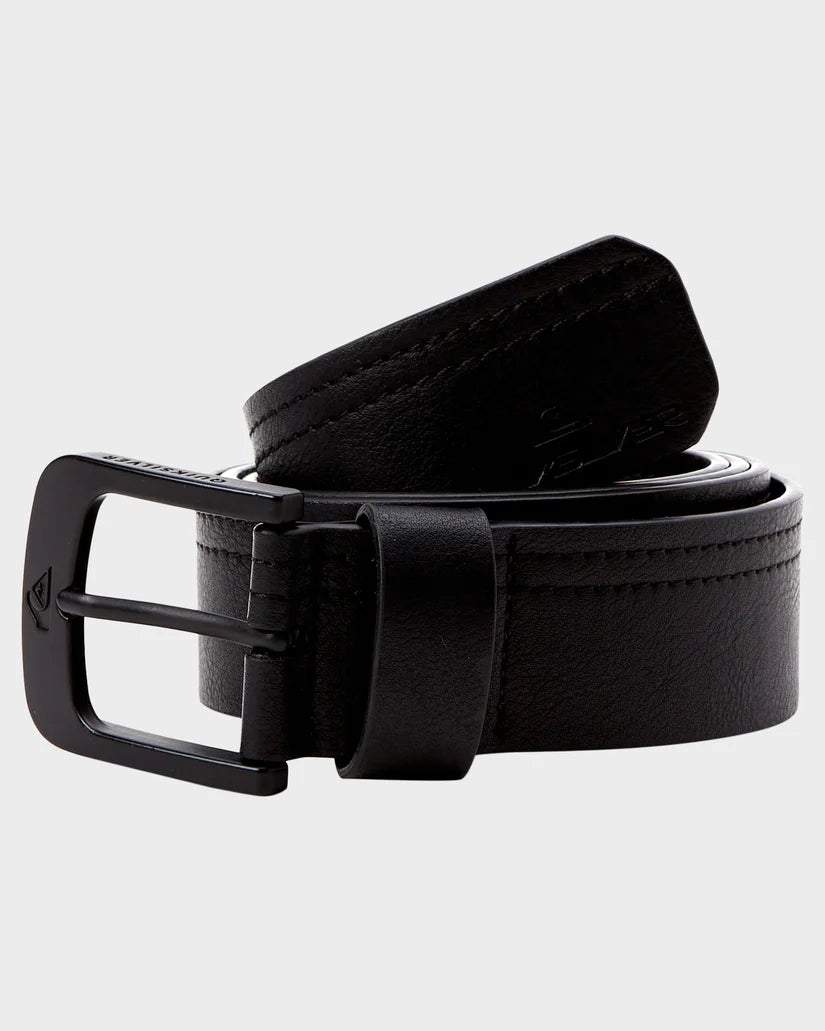 QUIKSILVER STITCHIN FAUX LEATHER BELT BLACK
