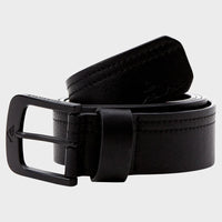 QUIKSILVER STITCHIN FAUX LEATHER BELT - BLACK