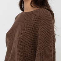 RHYTHM CLASSIC KNIT JUMPER - CHOCOLATE