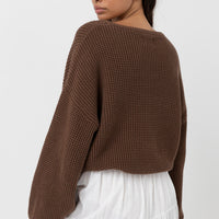 RHYTHM CLASSIC KNIT JUMPER - CHOCOLATE