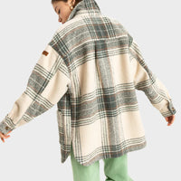 ROXY CHECK ME NOW JACKET - AGAVE GREEN OLAN PLAID