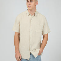 SILENT THEORY LINEN SS SHIRT II - NATURAL