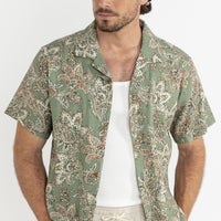 RHYTHM PAISLEY SHORT SLEEVE SHIRT - GREEN TEA