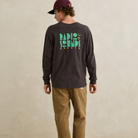 RHYTHM RADIO SOUNDS VINTAGE LS T-SHIRT - VINTAGE BLACK