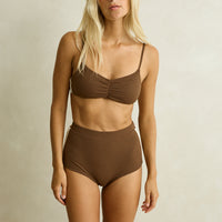 RHYTHM REEF CROP TOP - CHOCOLATE
