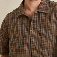 RHYTHM RELAXED BRADY CHECK SS SHIRT - COFFEE