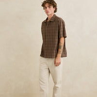 RHYTHM RELAXED BRADY CHECK SS SHIRT - COFFEE
