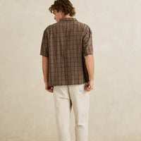 RHYTHM RELAXED BRADY CHECK SS SHIRT - COFFEE