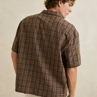 RHYTHM RELAXED BRADY CHECK SS SHIRT - COFFEE
