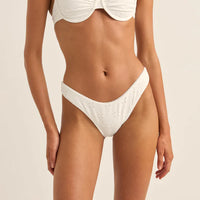 RHYTHM BRIGHTON EYELET PICO HI CUT PANT - IVORY