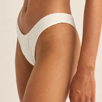 RHYTHM BRIGHTON EYELET PICO HI CUT PANT - IVORY