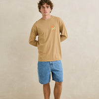 RHYTHM TIGER VINTAGE LONG SLEEVE T-SHIRT - SAND
