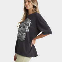 BILLABONG WOMENS PALM CLASSICS T-SHIRT - OFF BLACK