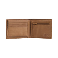 BILLABONG DIMENSION 2IN1 LEATHER WALLET - TAN