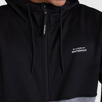 QUIKSILVER MENS BURNZ ZIP THRU HOODIE - BLACK/GREY