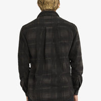 QUIKSILVER MENS NORTH SEA EXPEDITION LONG SLEEVE SHIRT - ESPRESSO NORTH SEA