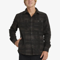 QUIKSILVER MENS NORTH SEA EXPEDITION LONG SLEEVE SHIRT - ESPRESSO NORTH SEA