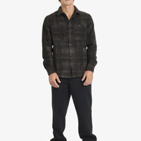 QUIKSILVER MENS NORTH SEA EXPEDITION LONG SLEEVE SHIRT - ESPRESSO NORTH SEA