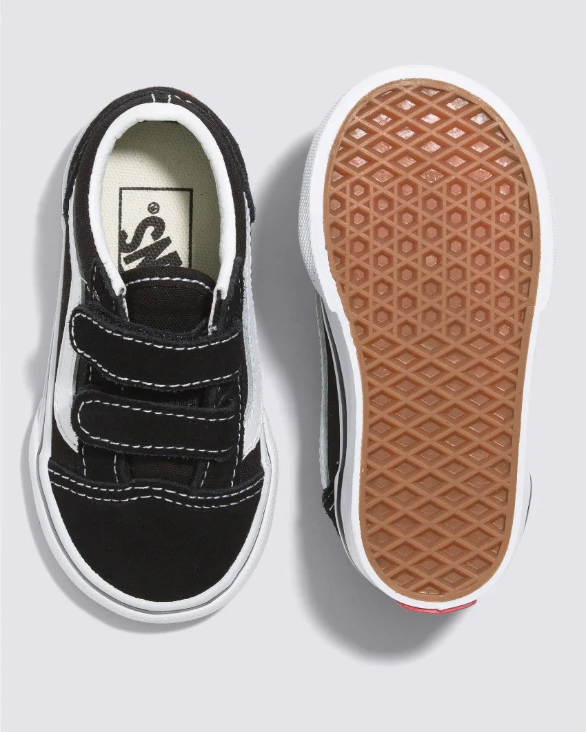 VANS TODDLER OLD SKOOL VELCRO BLACK WHITE Chozen Surf
