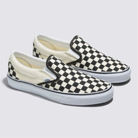 VANS CLASSIC SLIP ON - BLACK AND WHITE CHECKER/WHITE