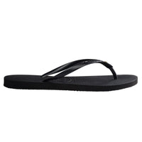 HAVAIANAS SLIM CRYSTAL BLACK THONGS