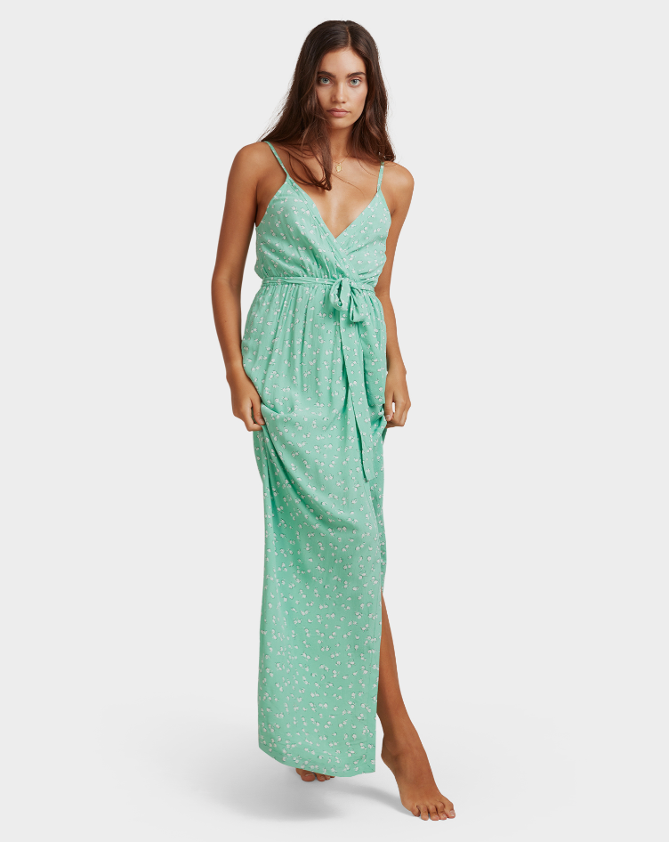 BILLABONG ISLA MAXI DRESS - GREEN BILLABONG ISLA MAXI DRESS - GREEN