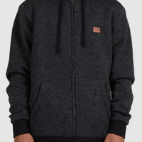 BILLABONG REVOLT ZIP THRU HOOD- BLACK HEATHER