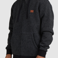 BILLABONG REVOLT ZIP THRU HOOD- BLACK HEATHER