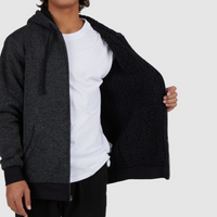 BILLABONG REVOLT ZIP THRU HOOD- BLACK HEATHER
