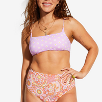 BILLABONG GOOD TIMES ZOE CROP BIKINI TOP - MULTI