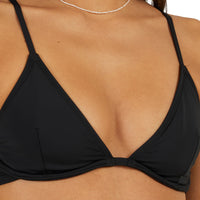 BILLABONG SOL SEARCHER REESE U/WIRE BIKINI TOP - BLACK PEBBLE