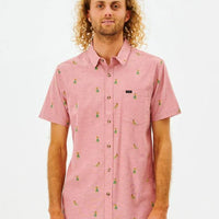 RIP CURL HULA BREACH SHORT SLEEVE SHIRT - DUSTY MUSHROOM
