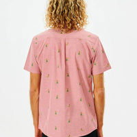 RIP CURL HULA BREACH SHORT SLEEVE SHIRT - DUSTY MUSHROOM