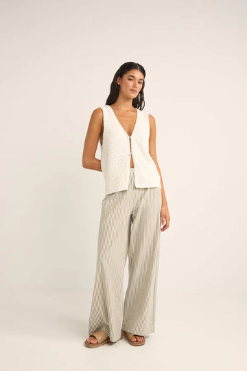RHYTHM VALLEY STRIPE WIDE LEG PANT - IVY