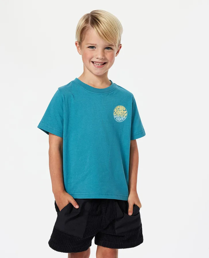 RIP CURL BOYS WETSUIT ICON TEE - OCEAN