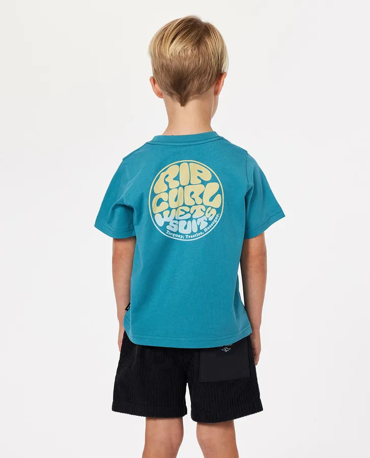 RIP CURL BOYS WETSUIT ICON TEE - OCEAN