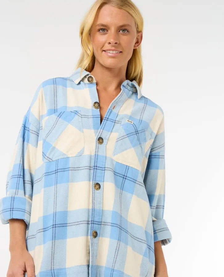 RIP CURL LA ISLA FLANNEL SHIRT - BLUE