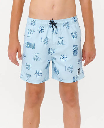 RIP CURL BOYS EVOLUTION MOTIF VOLLEY - LIGHT BLUE