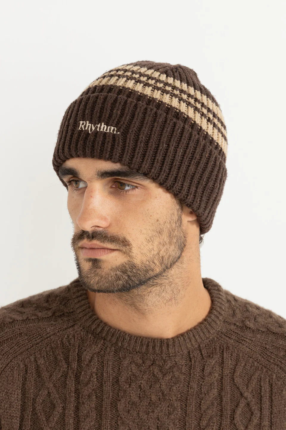 RHYTHM STRIPE BEANIE - CEDAR